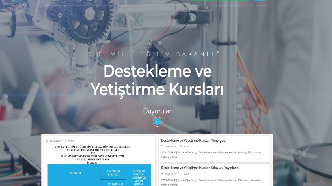 Destekleme ve Yetiştirme Kurs Başvuruları